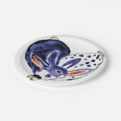 Osterhasen Herz Blau & Weiß Moderne Pappteller (Schrägansicht)