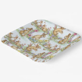 Osterhasen im Frühlingsgarten Pappteller (Gewinkelt)