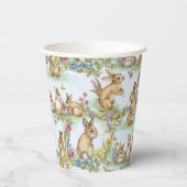 Osterhasen im Frühlingsgarten Party Pappbecher (Rückseite)
