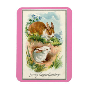 Osterhasen im Vintage-Stil Magnet