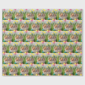 Osterhasen in einem Weidenkorb Geschenkpapier (Flach)