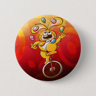 Osterhasen-jonglierende Eier Button