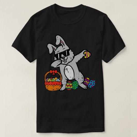 Osterhasen Kaninchen Basket Niedlicher Junge Junge T-Shirt (Design vorne)