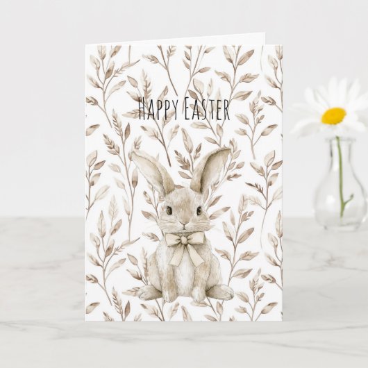 Osterhasen-Kaninchen Creme Karte (Kleine Pflanze)