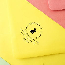 Osterhasen-Kaninchen Elegante Typografie-Adresse Gummistempel
