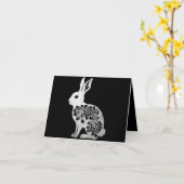 Osterhasen-Kaninchen Karte (Gelbe Blume)