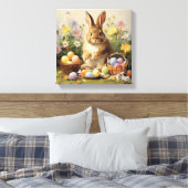 Osterhasen-Kaninchen Kunst Leinwanddruck (Insitu (Schlafzimmer))