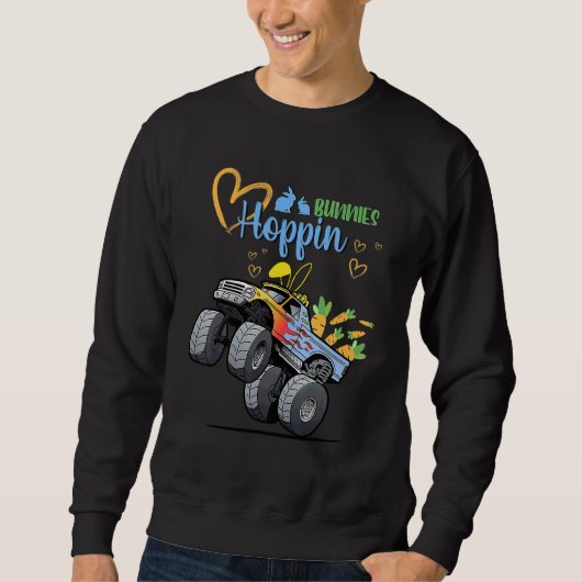 Osterhasen-Kaninchen-Monster Lkw-Kleinkind-Mädchen Sweatshirt (Vorderseite)