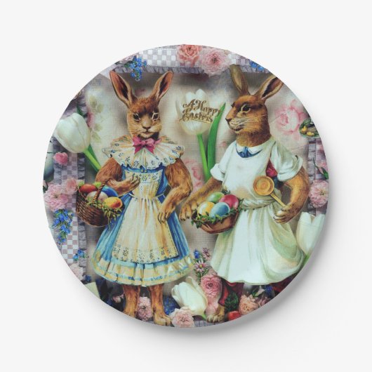 Osterhasen-Kaninchen Pappteller (Vorderseite)