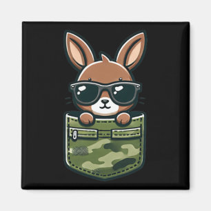 Osterhasen Kaninchen Sungles Pocket T-Shirt Jungen Magnet
