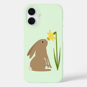 Osterhasen-Kaninchen und Daffodische Blume iPhone 16 Hülle