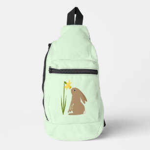 Osterhasen-Kaninchen und Daffodische Blume Crossbody Bag