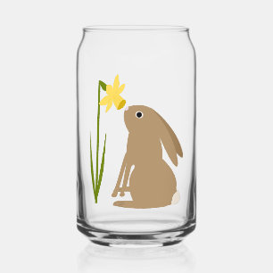 Osterhasen-Kaninchen und Daffodische Blume Dosenglas