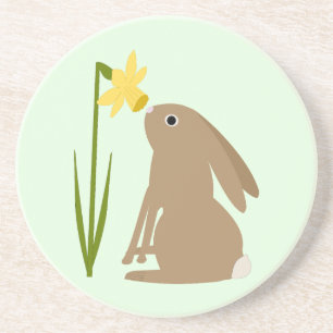 Osterhasen-Kaninchen und Daffodische Blume Getränkeuntersetzer