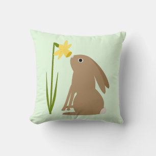 Osterhasen-Kaninchen und Daffodische Blume Kissen