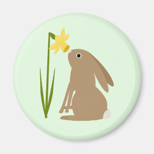 Osterhasen-Kaninchen und Daffodische Blume Magnet