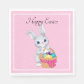 Osterhasen-Kaninchenkörbe Party Eier Serviette (Vorderseite)
