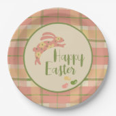 Osterhasen-Karierte Papierplatte Pappteller (Vorderseite)