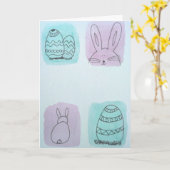 Osterhasen  karte (Gelbe Blume)