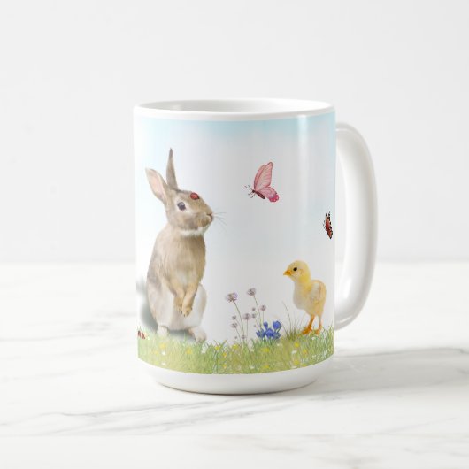 Osterhasen Kick Lady Bugs Butterflies Crocus Kaffeetasse (VorderseiteRechts)