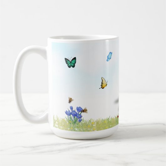 Osterhasen Kick Lady Bugs Butterflies Crocus Kaffeetasse (Links)