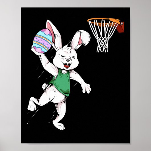 Osterhasen Kinder Jungen Männer Rabbit Dunking Bys Poster (Vorne)