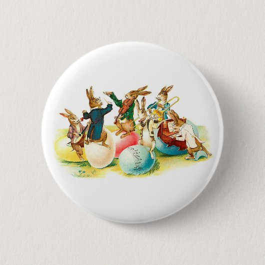 Osterhasen-Konzert Vintage Button (Vorderseite)