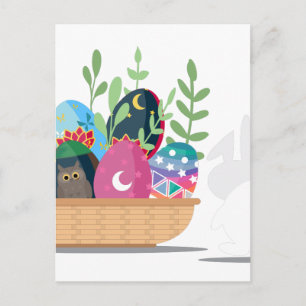 Osterhasen-Korb Feiertagspostkarte