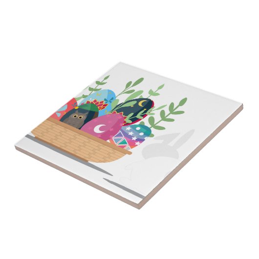 Osterhasen-Korb Fliese (Seite)