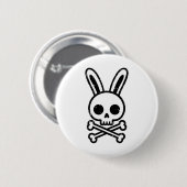 Osterhasen-Kreuzknochen Kaninchen Goth Men Boy Button (Vorne & Hinten)