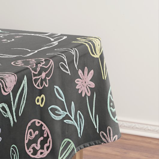 Osterhasen-Kritzelmuster auf Schultafelstyle-Hinte Tischdecke (Beispiel)
