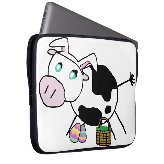 Osterhasen-Kuh Laptopschutzhülle (Vorne Rechts)