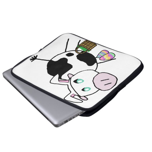 Osterhasen-Kuh Laptopschutzhülle (Vorne Knopf)