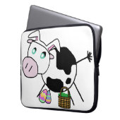 Osterhasen-Kuh Laptopschutzhülle (Vorderseite Links)