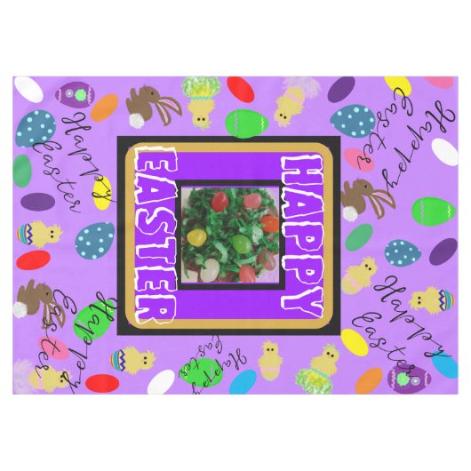 Osterhasen Küken Lila Rot Grün Eier Tischdecke (Vorderseite (Horizontal))