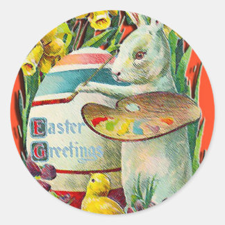 Osterhasen-Künstler-Aufkleber Runder Aufkleber