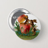 Osterhasen-Kuss Vintage Button (Vorne & Hinten)