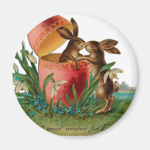 Osterhasen-Kuss Vintage Magnet