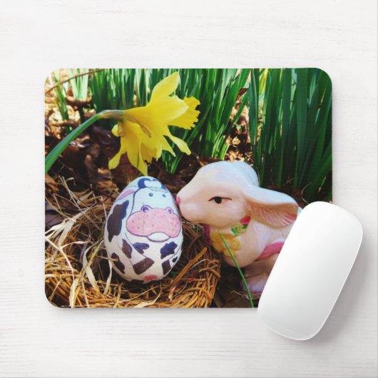 Osterhasen Küssen Kuh Eier Maus Pad Mousepad (Mit Mouse)