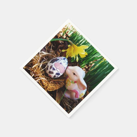 Osterhasen Küssen Kuh Eipapier Serviette (Ecke)