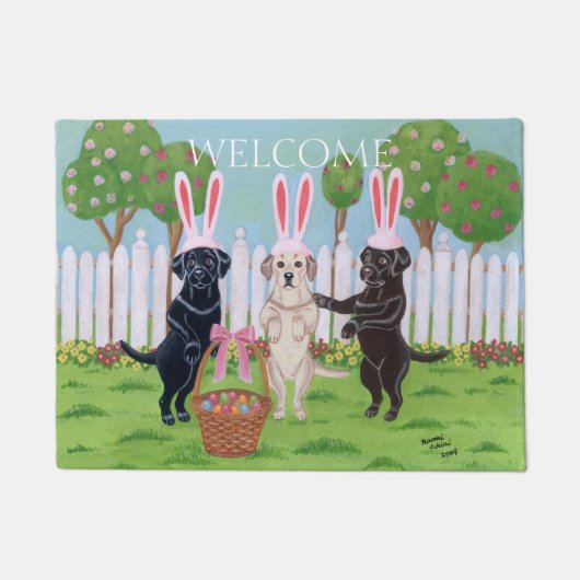 Osterhasen Labradors!! Fußmatte (Vorderseite)