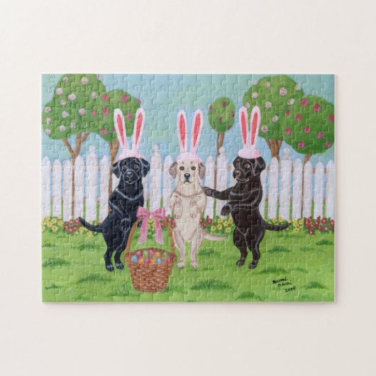Osterhasen Labradors Puzzle (Horizontal)