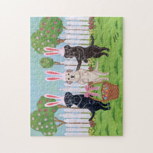 Osterhasen Labradors Puzzle (Vertikal)