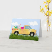 Osterhasen-LKW Karte (Gelbe Blume)