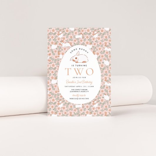 Osterhasen Mädchen 2. Geburtstag Einladung