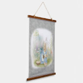 Osterhasen mit Blume an Wandteppichen Wandteppich Mit Holzrahmen (Gewinkelt)