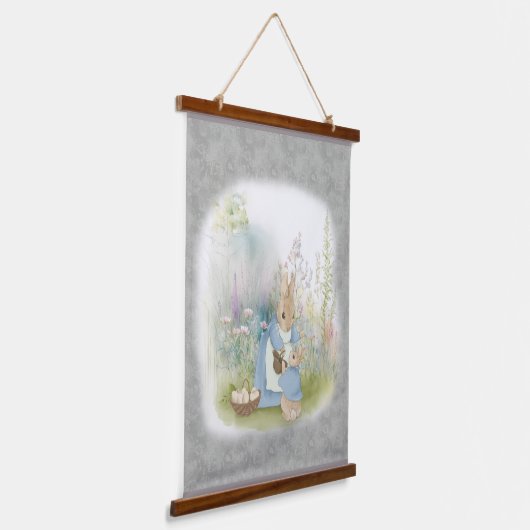 Osterhasen mit Blume an Wandteppichen Wandteppich Mit Holzrahmen (Gewinkelt)