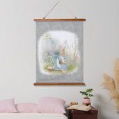 Osterhasen mit Blume an Wandteppichen Wandteppich Mit Holzrahmen (Schlafzimmer)