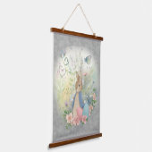 Osterhasen mit Blume Wandteppich Mit Holzrahmen (Gewinkelt)