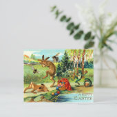 Osterhasen mit Eiern Feiertagspostkarte (Stehend Vorderseite)